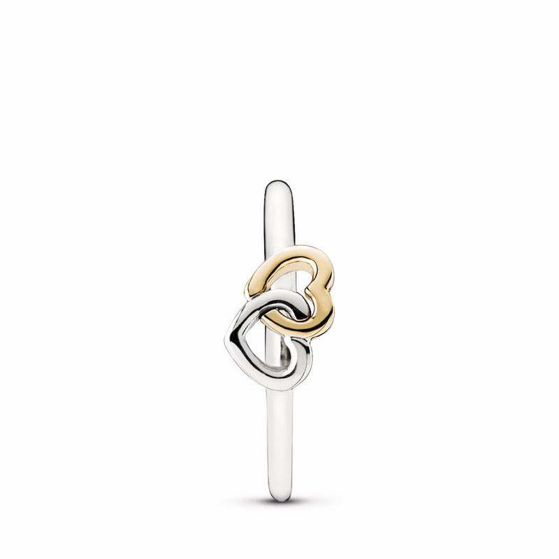 Pandora Heart To Heart Stackable Ring - Two Tone - Canada | WT6369SO